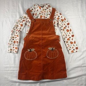 Max Studio Girls Sz 6 Fall Autumn Thanksgiving Corduroy Dress With LS Shirt -410